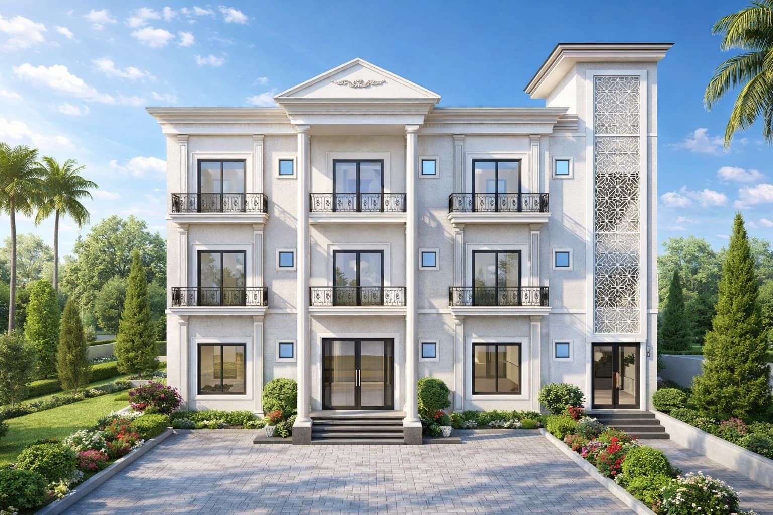 Classic White Mansion